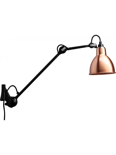 Nr. 222 væglampe fra Lampe Gras - Sort stel / Kobber - Jacobsen Plus