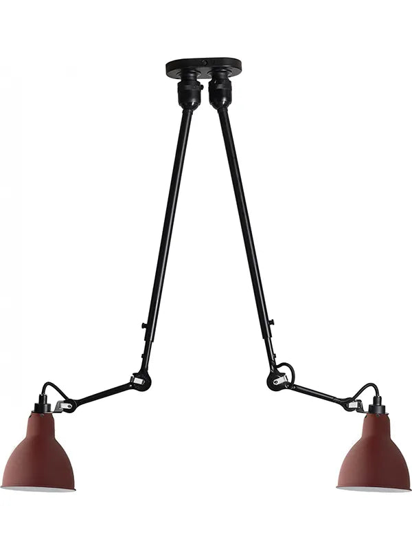 Nr. 302 dobbelt loftlampe fra Lampe Gras - Rød - Jacobsen Plus