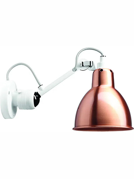 Nr. 304 væglampe fra Lampe Gras - Hvidt stel / Kobber - Jacobsen Plus