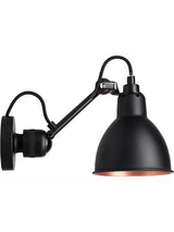 Nr. 304 væglampe fra Lampe Gras - Sort stel / Sort-kobber inderside - Jacobsen Plus