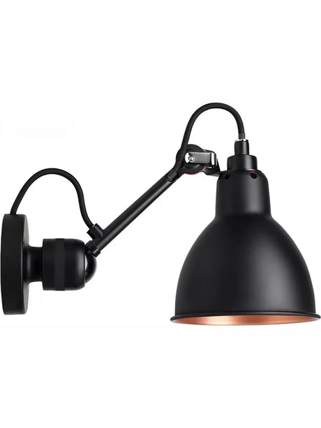 Nr. 304 væglampe fra Lampe Gras - Sort stel / Sort-kobber inderside - Jacobsen Plus