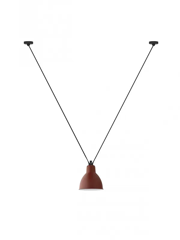 Nr. 323L Loftlampe fra Lampe Gras - Rød - rund skærm - Jacobsen Plus