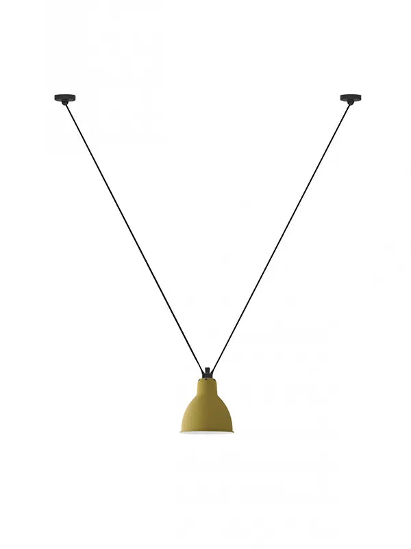 Nr. 323L Loftlampe fra Lampe Gras - Gul - rund skærm - Jacobsen Plus