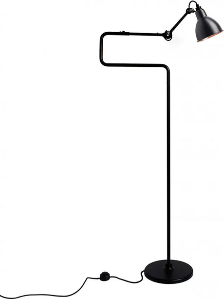 Nr. 411 gulvlampe fra Lampe Gras - Sort-kobber inderside - Jacobsen Plus
