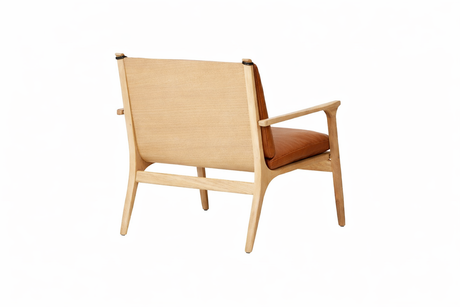 Rén loungestol, large, eg, hynder m. cognac læder - 2 - Jacobsen Plus