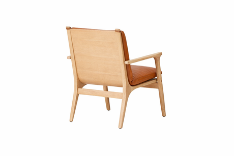 Rén loungestol, small, eg, hynder m. cognac læder - 2 - Jacobsen Plus