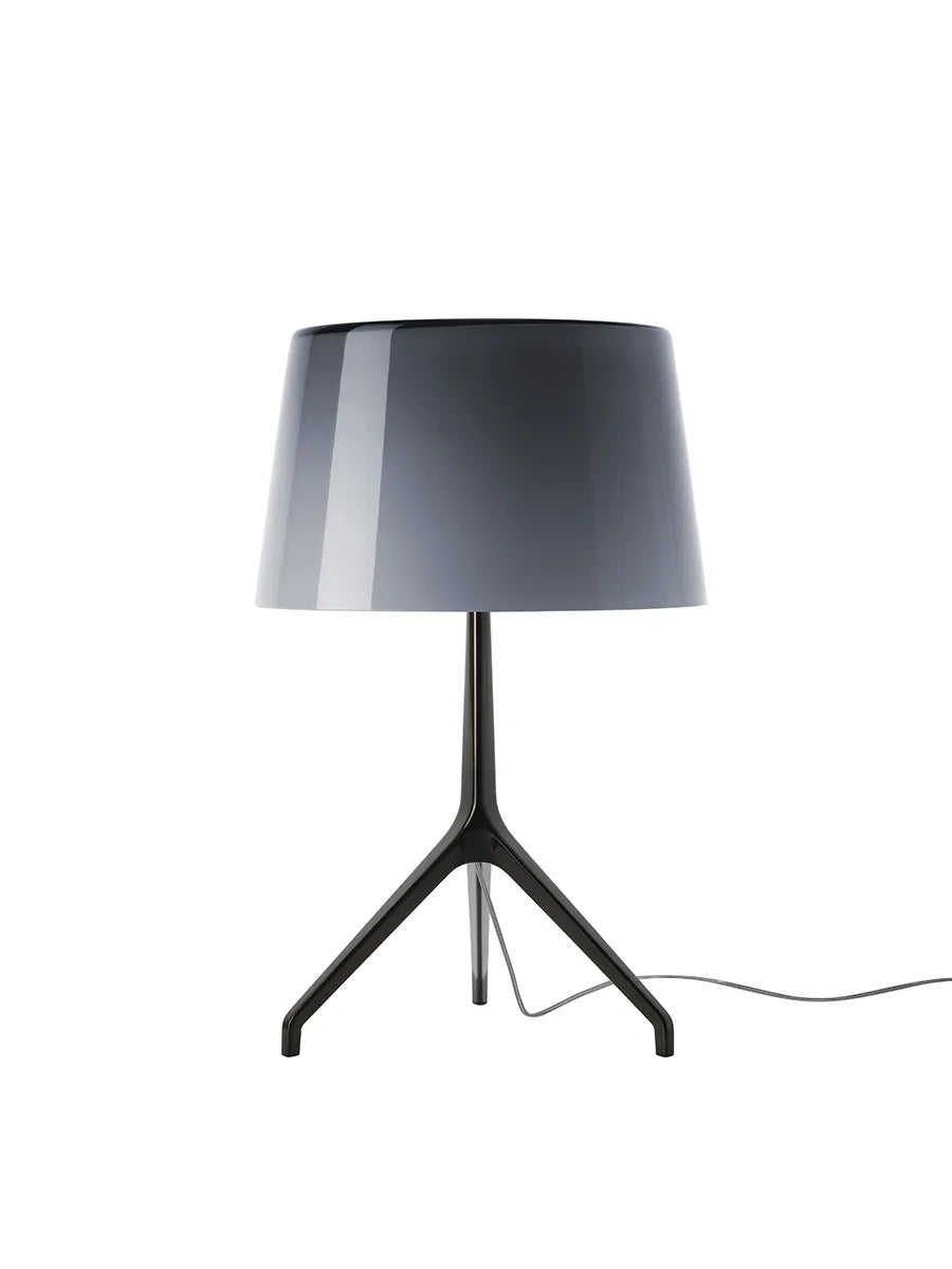 Lumiere XXS/XXL Bordlampe fra Foscarini - Sort krom stel / Grå / Large m. lysdæmper - Jacobsen Plus