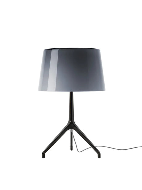Lumiere XXS/XXL Bordlampe fra Foscarini - Sort krom stel / Grå / Large m. lysdæmper - Jacobsen Plus