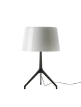 Lumiere XXS/XXL Bordlampe fra Foscarini - Sort krom stel / Hvid / Large m. lysdæmper - Jacobsen Plus