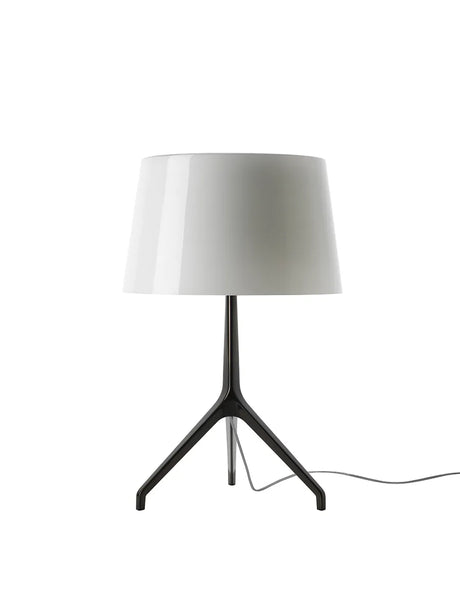 Lumiere XXS/XXL Bordlampe fra Foscarini - Sort krom stel / Hvid / Large m. lysdæmper - Jacobsen Plus