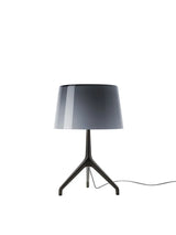 Lumiere XXS/XXL Bordlampe fra Foscarini - Sort krom stel / Grå / Small m. lysdæmper - Jacobsen Plus