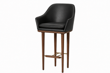 Lunar barstol, valnød, Bellagio Black læder fra Stellar Works - 1 - Jacobsen Plus