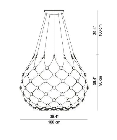 Mesh LED pendel Ø100 fra Luceplan - 1 meter ledning - Jacobsen Plus