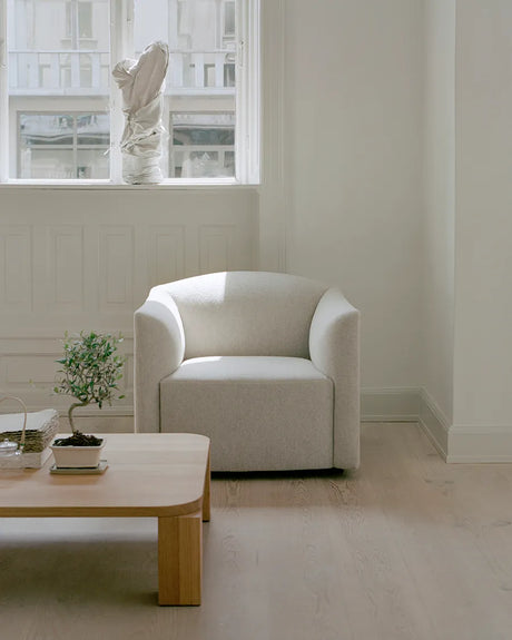 Shore Lounge Chair Extended Base, quill fra New Works - 3 - Jacobsen Plus