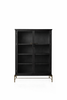 Dowry III kabinet, sort eg, clear glass fra Stellar Works