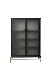 Dowry III kabinet, sort eg, frosted glass fra Stellar Works