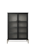 Dowry III kabinet, sort eg, frosted glass fra Stellar Works