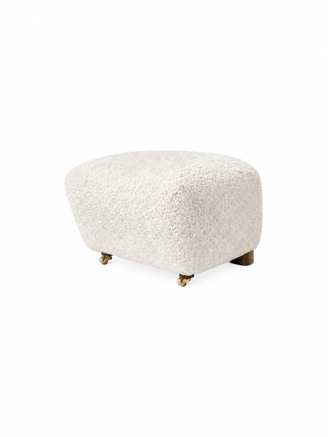Den Trætte Mand fodskammel, Sheepskin fra Audo Copenhagen - Dark Stained Oak - Sheepskin Off-white - Jacobsen Plus