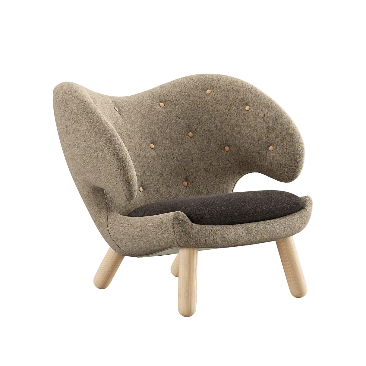 Pelikan stol, eg klar olie af Finn Juhl - Hallingdal 227 / 376 - Jacobsen Plus