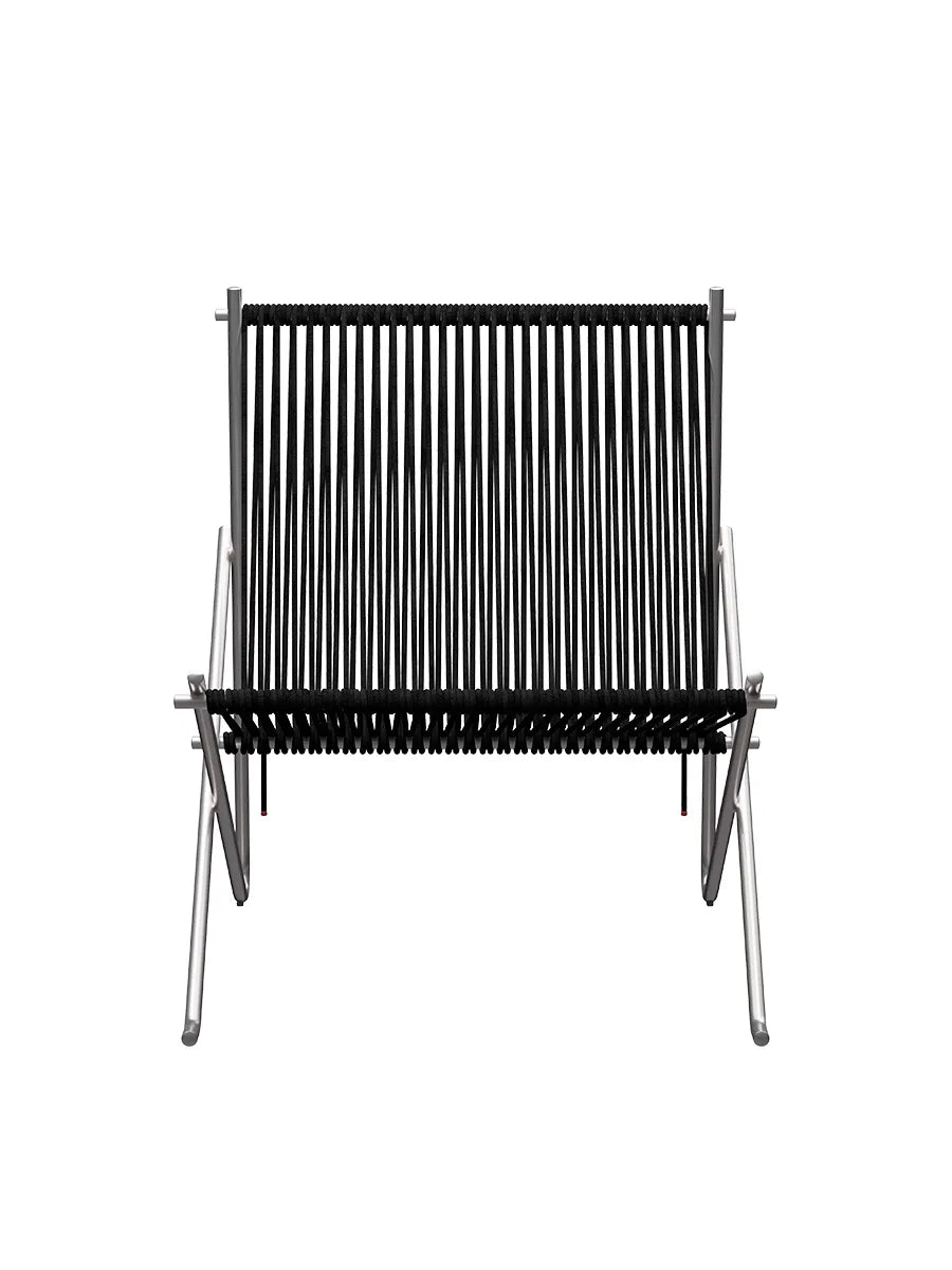 PK4 Loungestol i sort, stålstel af Poul Kjærholm