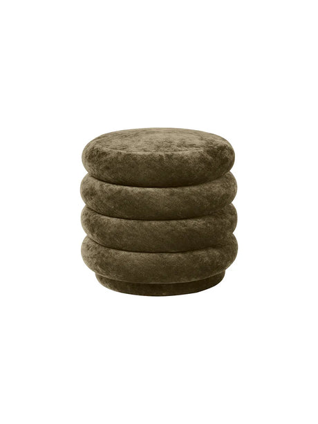 Pouf Round, faded velvet fra Ferm living - 1 - Jacobsen Plus