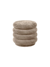 Pouf Round, faded velvet fra Ferm living - Beige - Jacobsen Plus