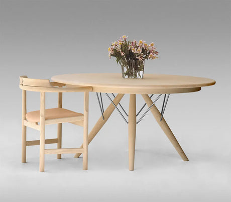 PP75/140 Spisebord af Hans J. Wegner - Bord (uden tillægsplade) / Eg / Sæbebehandlet - Jacobsen Plus