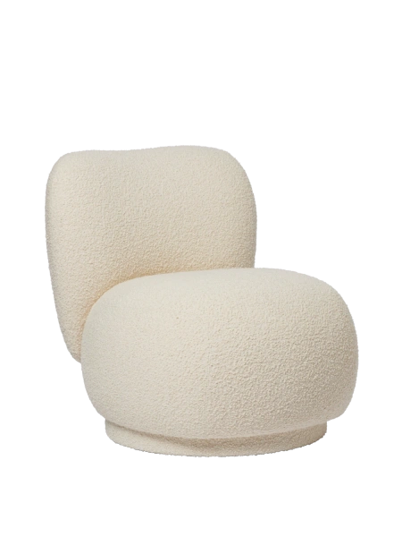 Rico Lounge Chair Piccolo fra Ferm Living - Swivel Nordic Bouclé Off-white - Jacobsen Plus