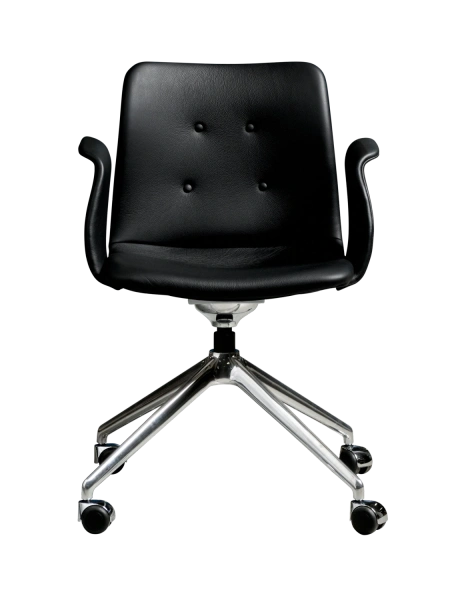 Primum Chair 4 Star Swivel m. Hjul fra Bent Hansen - Zenso 207 / Poleret aluminium - Jacobsen Plus