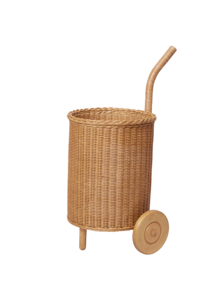 Tukki Trolley – naturlig rattan vogn fra Ferm Living - 1 - Jacobsen Plus