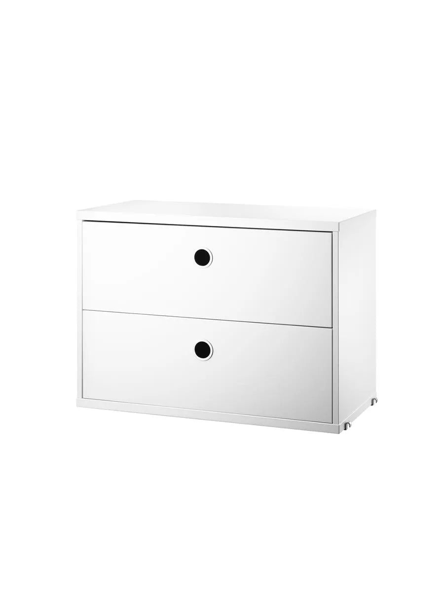 Modul m. To Skuffer, B58 fra String - Hvid - Jacobsen Plus