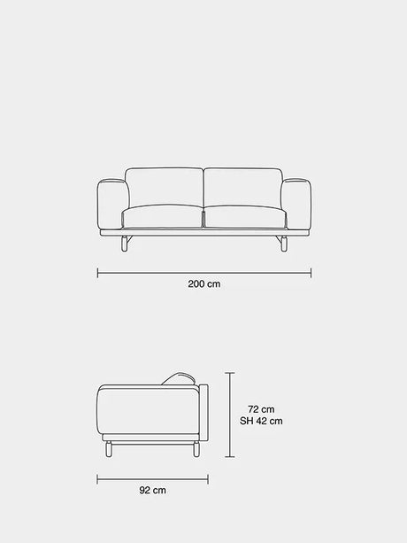Rest 2 pers. sofa fra Muuto - Dark grey - Remix 163 / Eg - Jacobsen Plus