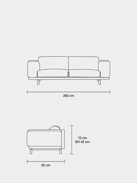 Rest 3 pers. sofa fra Muuto - Grey - Hallingdal 123 / Eg - Jacobsen Plus