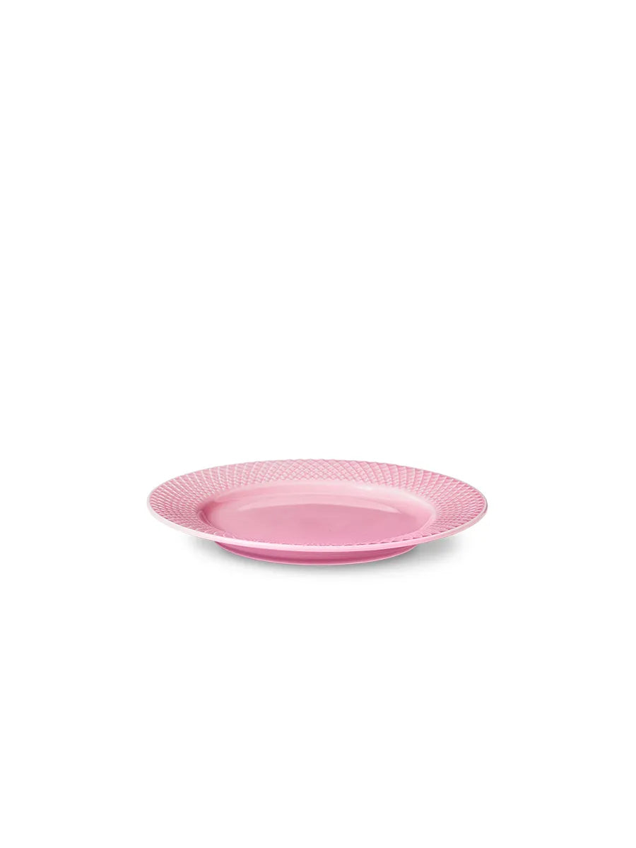 Rhombe tallerken, rosa Ø21 cm fra Lyngby Porcelæn