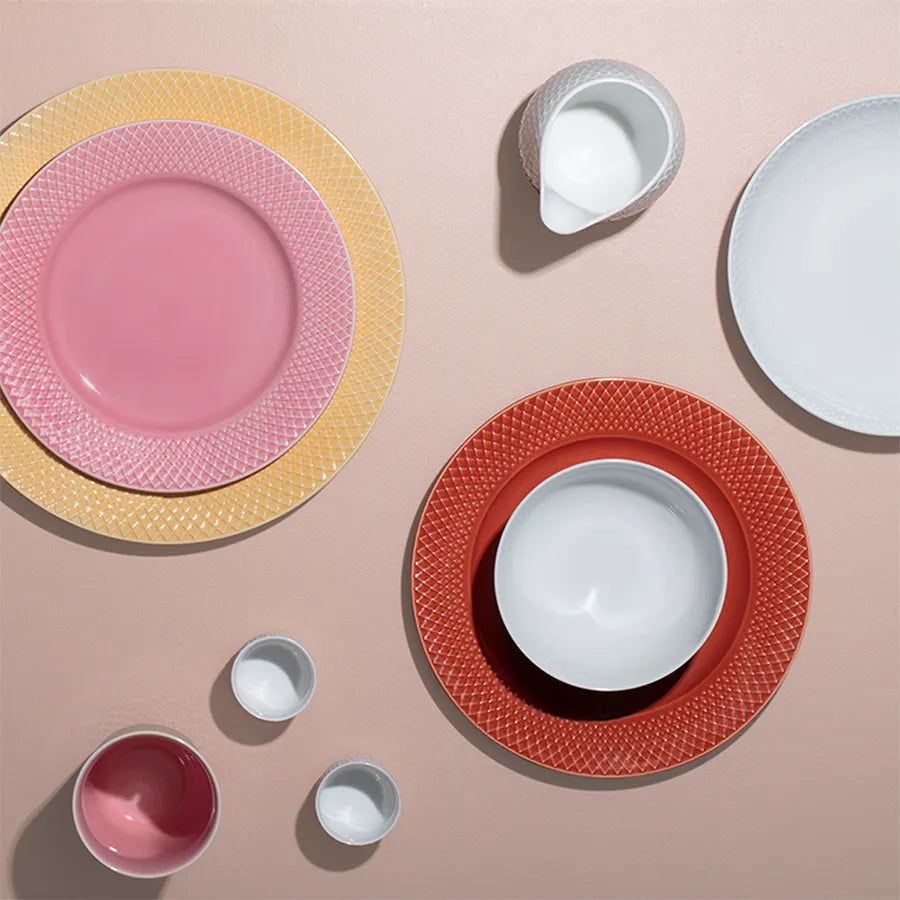 Rhombe tallerken, rosa Ø21 cm fra Lyngby Porcelæn - 5 - Jacobsen Plus