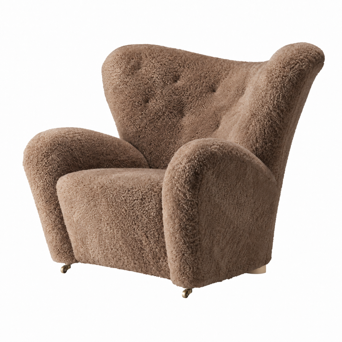 Den Trætte Mand Lænestol, Sheepskin fra Audo Copenhagen - Natural Oak - Sheepskin Sahara - Jacobsen Plus