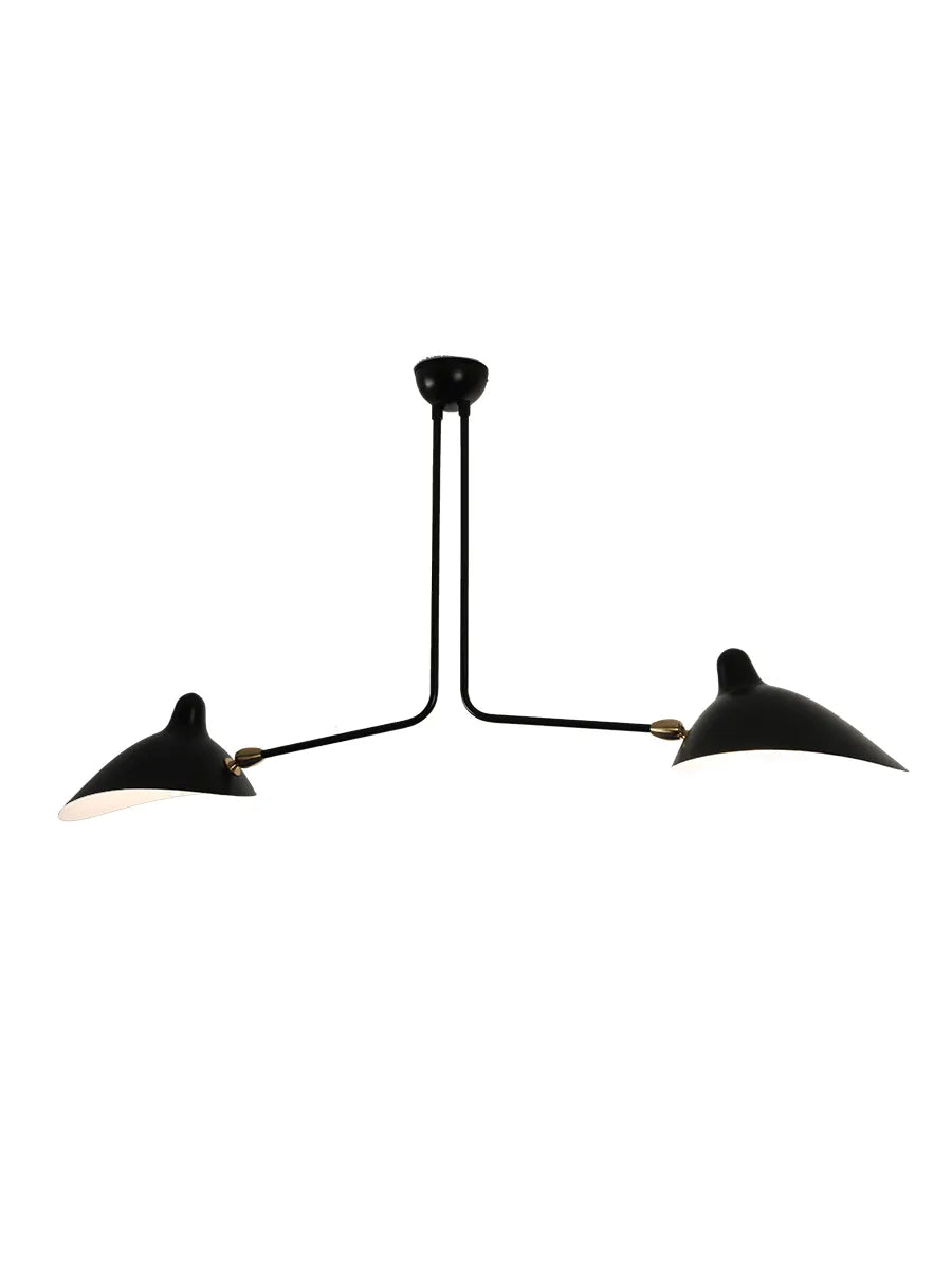 Ceiling Lamp w/2 Fixed Arms af Serge Mouille