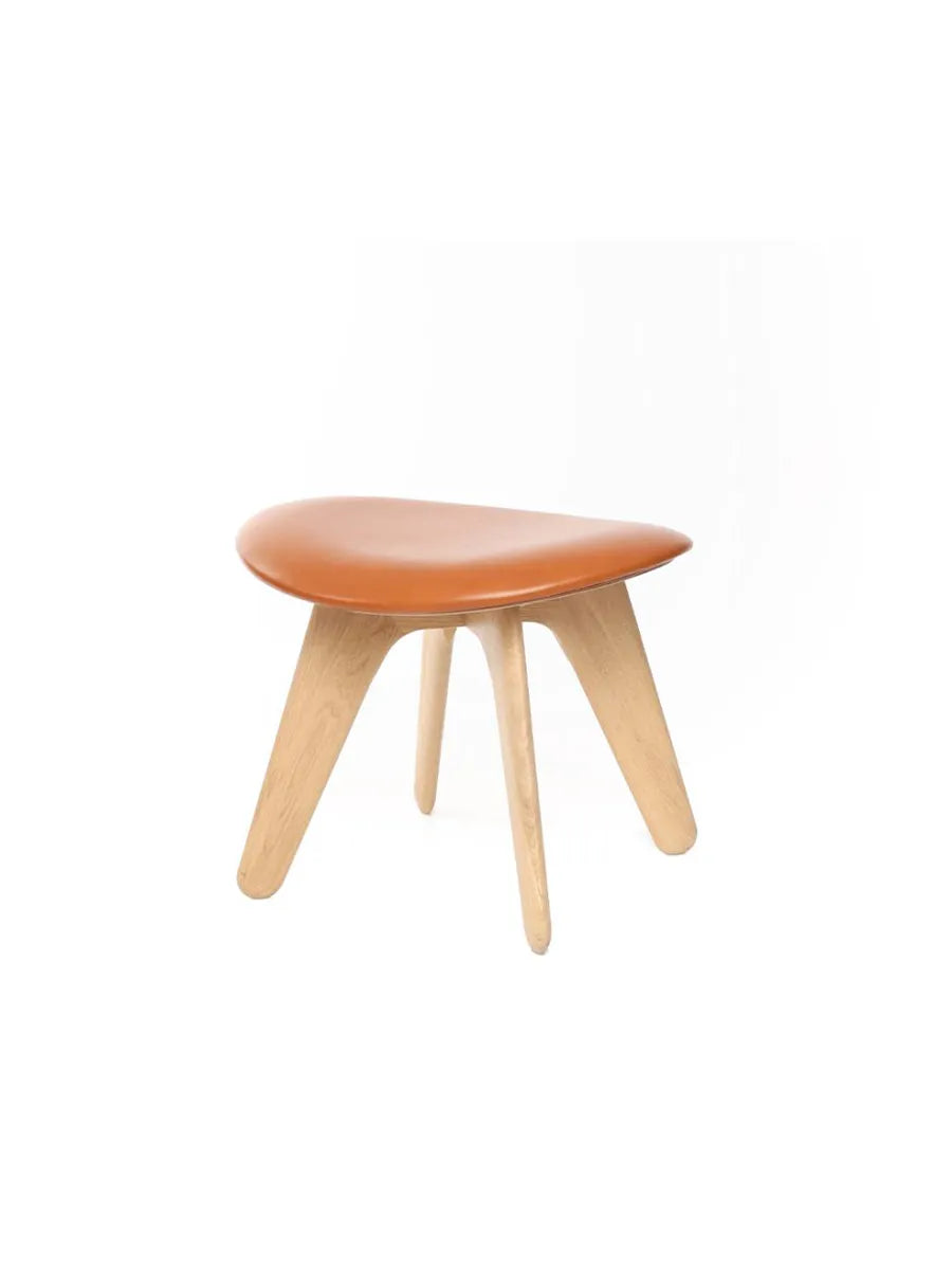 Slab Ottoman fra Tom Dixon - Natural Oak - Cognac Leather - Jacobsen Plus