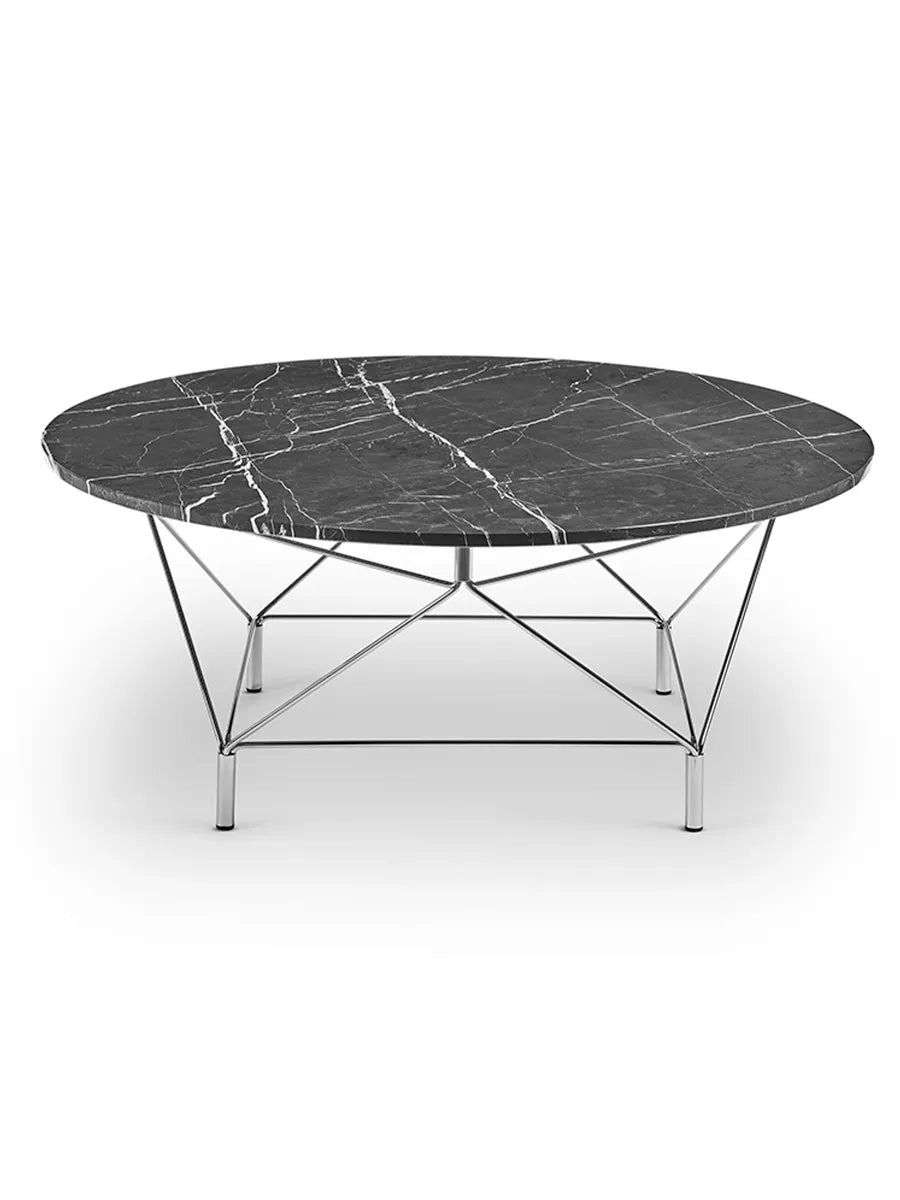 Spider Sofabord Ø 105 cm, krom stel fra Eilersen - Kudu Grey Marmor - Jacobsen Plus