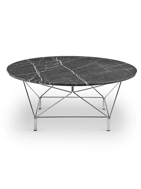 Spider Sofabord Ø 105 cm, krom stel fra Eilersen - Klar Glasplade - Jacobsen Plus