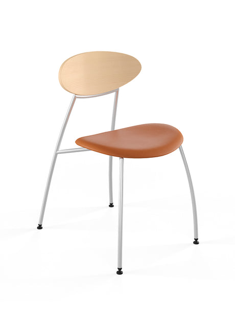 Stone stol, cognac læder fra Naver Collection - Ask hvidolie / Rustfrit stål - Jacobsen Plus