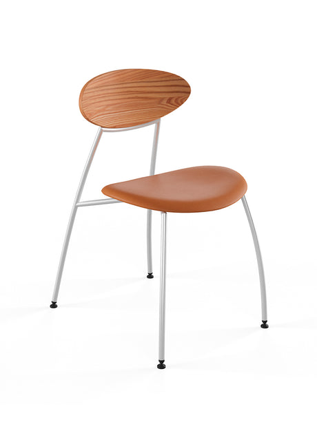 Stone stol, cognac læder fra Naver Collection - Elm olie / Rustfrit stål - Jacobsen Plus