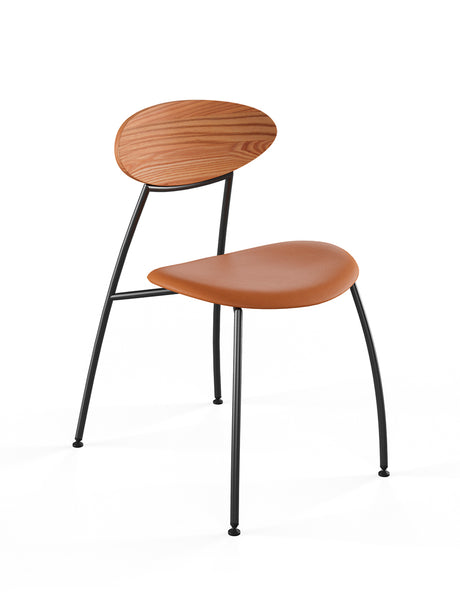 Stone stol, cognac læder fra Naver Collection - Elm olie / Sort pulverlakeret stål - Jacobsen Plus