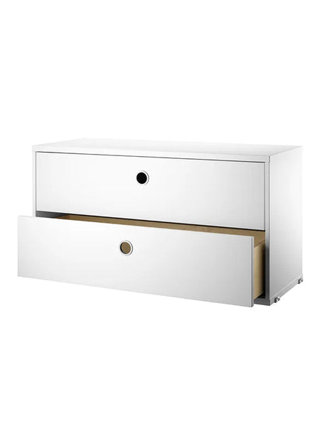 Modul m. To Skuffer, B78 fra String - Hvid - Jacobsen Plus