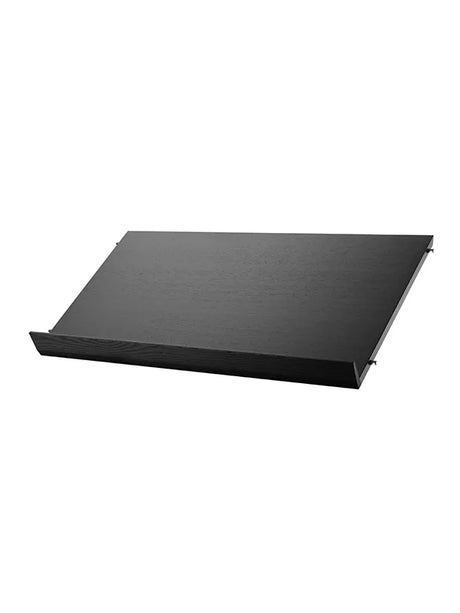 Magasinhylde, træ fra String - Sortlakeret ask / Bred: 78 x 30 x 2 cm - Jacobsen Plus