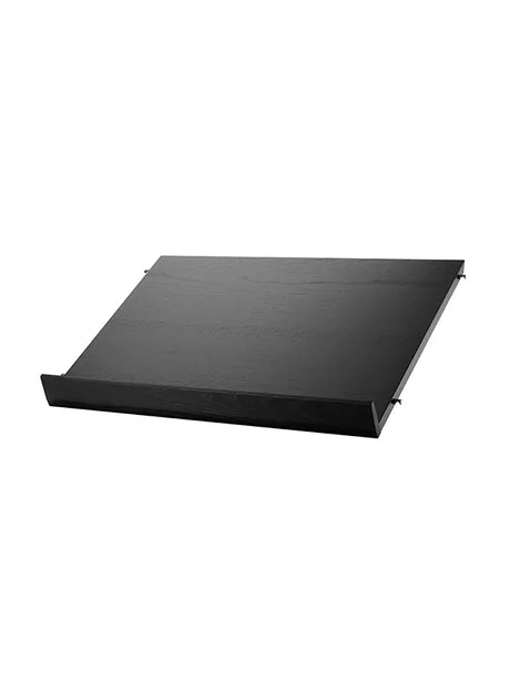 Magasinhylde, træ fra String - Sortlakeret ask / Smal: 58 x 30 x 2 cm - Jacobsen Plus