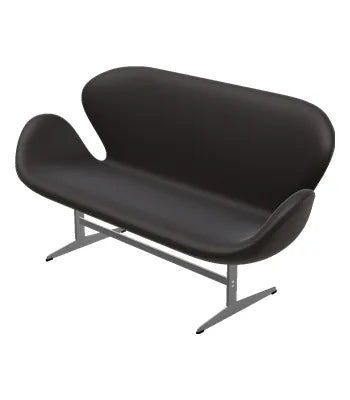 3321 Svanesofa af Arne Jacobsen - Aura læder / Sort-brun - Jacobsen Plus