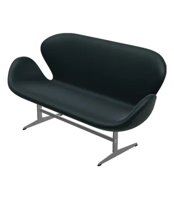 3321 Svanesofa af Arne Jacobsen - Aura læder / Sort - Jacobsen Plus