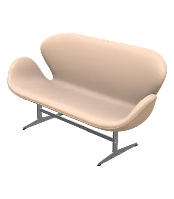 3321 Svanesofa af Arne Jacobsen - Natur læder / Natur - Jacobsen Plus