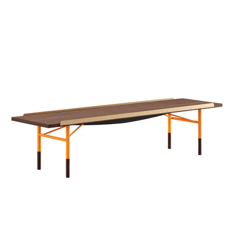 Bordbænk, orange stel af Finn Juhl - Valnød / 112cm - Jacobsen Plus